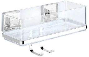 WENKO 22694100 - Poliță VACUUM-LOC QUADRO ED 25,5x15 cm argintiu/crom lucios/transparent