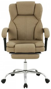 Scaun directorial, suport picioare, Material textil, Crem