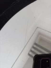 OFERTA Oglinda rotunda neagra cu maner din piele NAHAD Ø50 cm clasa II