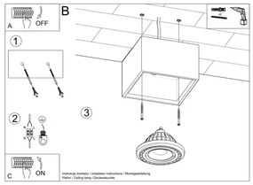 Plafonieră QUATRO 1xGU10/40W/230V lemn