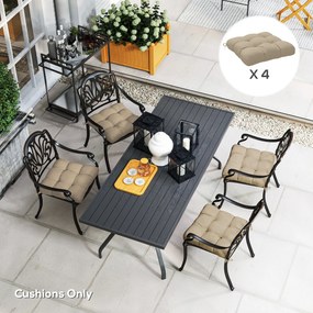 Outsunny Set de perne pentru scaune de dining și grădină, impermeabile și anti-UV, cu 2 șnururi de fixare, 48x48x10 cm, kaki | Aosom Romania