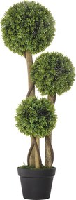 HOMCOM Plante Artificiale Decorative Buxus, Planță Sferică în Ghiveci, Plante Artificiale pentru Decor de Interior și Exterior, 90cm | Aosom Romania