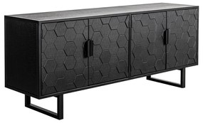 Comodă neagră joasă din lemn de pin 140x58 cm Linc – White Label