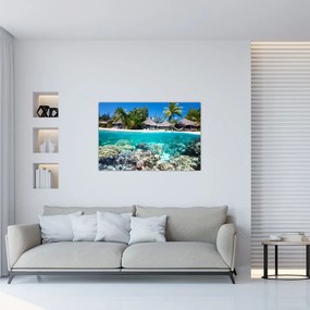 Tablou cu plaja pe insulă tropicală (90x60 cm)
