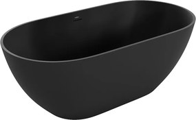 Mexen Rimini cadă de sine stătătoare din conglomerat 150 x 75 cm, negru mat - 57241507570