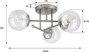 Lustră aplicată MALENA 3xE14/5W/230V crom mat/sticlă clară