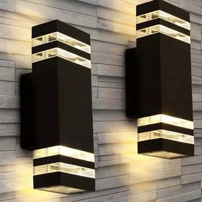 Aplica de exterior Inez duo, 2xGU10, IP65, neagra, Masterled
