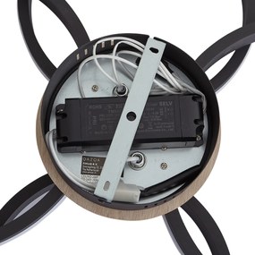 Plafonieră din lemn cu LED, cu 3 trepte de intensitate, cu 4 lumini - Navara