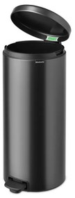 Cos de gunoi cu pedala Brabantia NewIcon 1008850, 30 L, Inchidere lina, Baza antiderapanta, Gri inchis