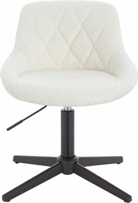 HR1054CROSS Scaun Crem Boucle cu Bază Neagră