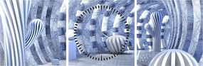 Tablou - 3D Abstract (cu ceas) (90x30 cm)