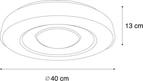 Plafonieră neagră cu LED RGBW reglabil cu telecomandă inclus - Arco