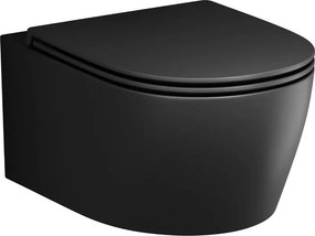 Set vas WC suspendat AM.PM X-Joy S FlashClean cu capac softclose negru mat
