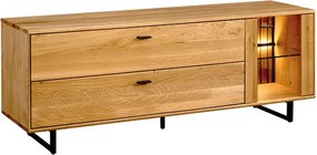 Comodă TV stejar masiv Urban, 164 × 49 × 62,5 cm