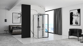 Cabina de dus Rapid Slide Negru 160x80cm, Rea