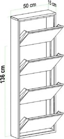 Pantofar 4 usi,din metal,culoare alb