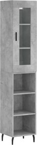 vidaXL Dulap înalt, gri beton, 34,5x34x180 cm, lemn prelucrat