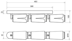 Spot FLOWER 3xGU10/8W/230V negru