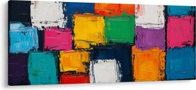 Tablou - Pictură cu pătrate colorate (120x50 cm)