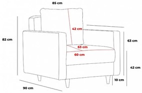 Fotoliu tip Canapea Eca Antracit