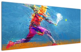 Tablou - Jucător de tenis pictat (120x50 cm)