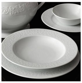 Set de masă, 24 piese, alb/porțelan