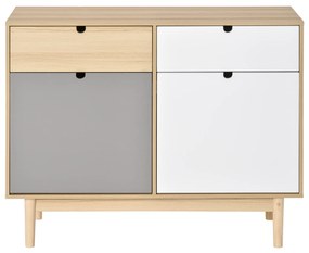 HOMCOM Mobilier Multifunctional Stil Nordic, Dulapior Doua Usi cu Sertare pentru Bucatarie si Hol, 100x40x79.5cm, Multicolor