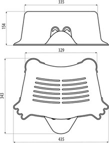 Suport antiderapant pentru copii AQUALINE 366410 Duck pentru baie, gri