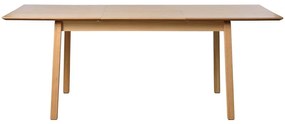 Masă de dining în culoare naturală extensibilă cu blat cu aspect de lemn de stejar 95x200 cm Bari – Unique Furniture