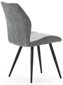 Scaune de dining gri-deschis 2 buc. din catifea reiată Adaya – Marckeric