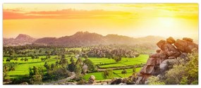 Tablou cu valea Hampi în India (120x50 cm)