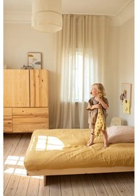 Pat în culoare naturală din lemn masiv de pin cu somieră 120x200 cm Kanso – Karup Design