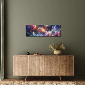 Tablou - Univers întunecat (cu ceas) (90x30 cm)