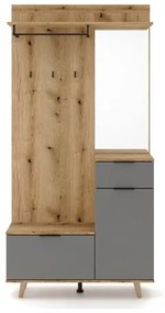 Panou pentru hol cu oglindă SVEN, maro/grafit