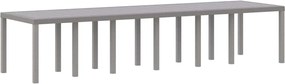 vidaXL Masă de Grădină Gri deschis 350 x 100 x 74 cm poliratan