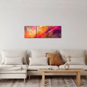 Tablou - Abstractizare dinamică (cu ceas) (90x30 cm)