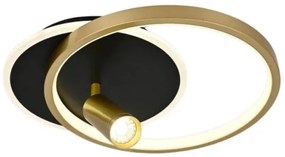 Lustra LED Cu Telecomanda, Elit's Tulia, Negru-Gold, 76w