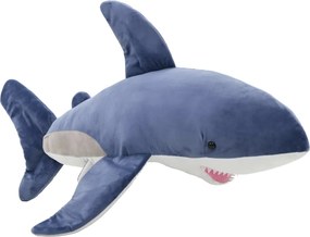 vidaXL Rechin alb de jucărie, albastru și alb, pluș