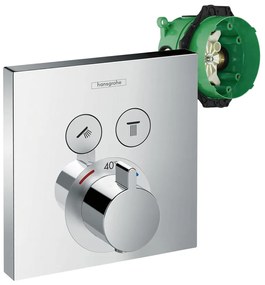 Baterie dus incastrata Hansgrohe ShowerSelect crom lucios 2 functii plus iBox