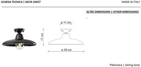 Plafoniera design retro realizata manual din ceramica B-W