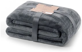 Pătură din microfibră DecoKing Mic, 200 x 220 cm, gri închis