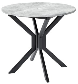 Masă sufragerie extensibilă 90 cm Kertare M 90 (Gri Marmură + Negru) (pentru 2-4 persoane). 1105353