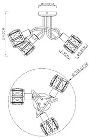 Globo 54357-3 - Lustră aplicată INDIANA 3xE14/40W/230V