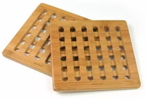 Set 2 suporturi pentru vase calde Kinghoff KH 1216, 20x20 cm, Bambus