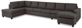 Colțar Scandinavian Choice C164Gri, Negru, 407x199x80cm, Picioare: Plastic