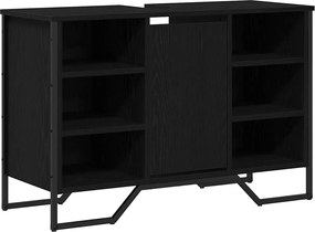 vidaXL Dulap pentru Chiuveta de Baie Stejar Negru 91 x 35 x 60 cm