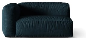 Modul pentru canapea modulară albastru închis cu tapițerie din catifea (cu colț pe partea stângă) Martina – Micadoni