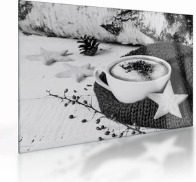 Tablou pe sticlă - Cappuccino de iarnă (70x50 cm)