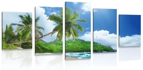 Tablou 5-piese plajă frumoasă pe insula Seychelles