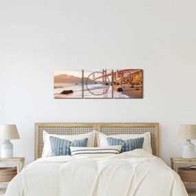 Tablou - Golden Gate Bridge (cu ceas) (90x30 cm)